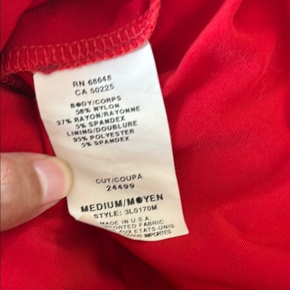 $240 NWT ABS by Allen Schwartz Lace Red Flutter Sleeve Pencil Dress 0133 - Picture 12 of 13